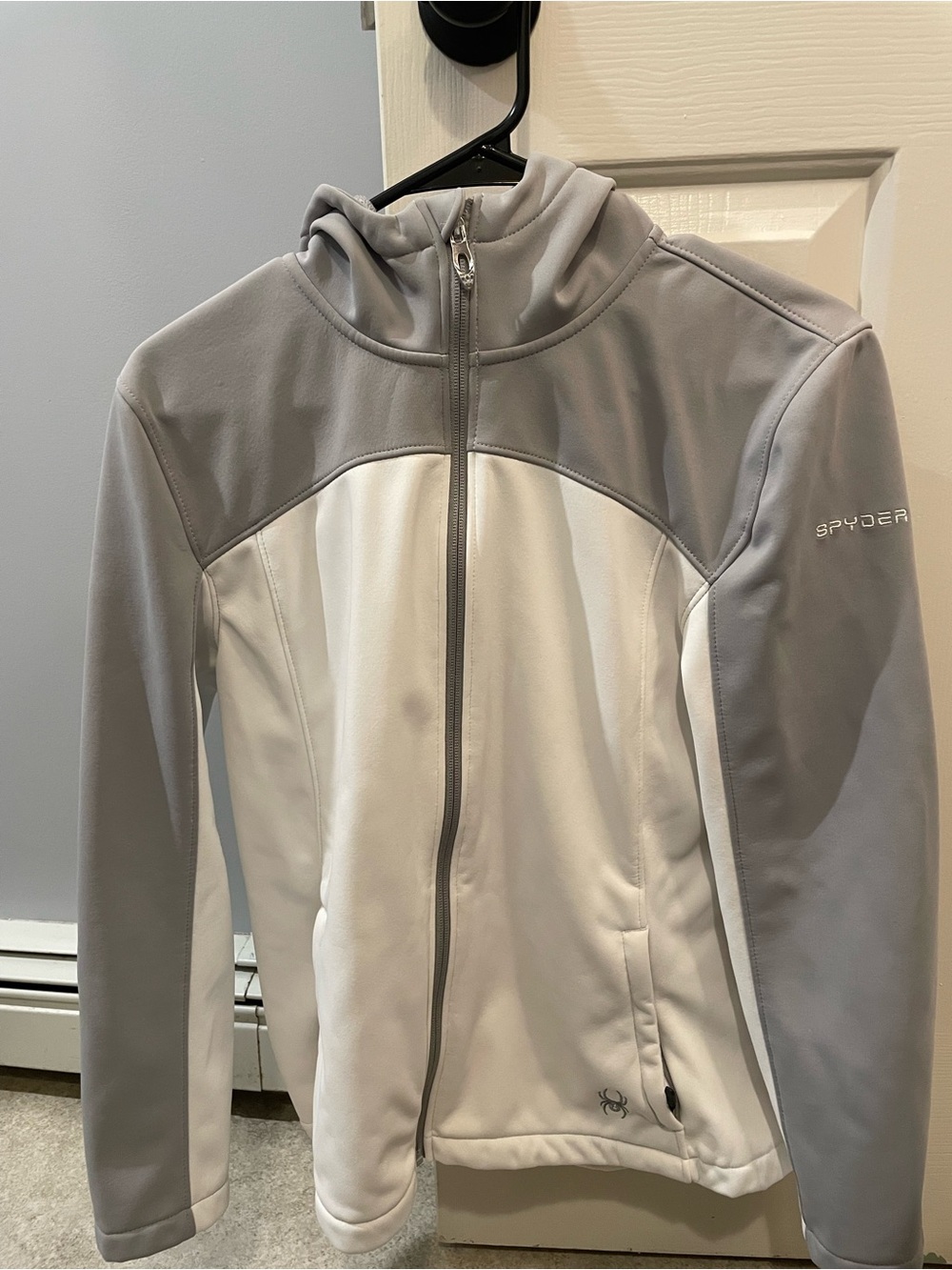 Spyder Women's Light Gray and White Softshell Jacket